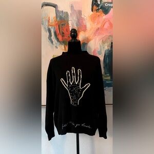 Dior sweater black / white / gold thread / blue thread. Oversized.